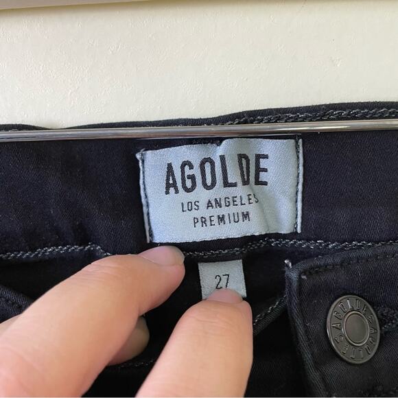 Agolde Black High Waist Skinny Jeans EUC Size 27 - Picture 9 of 13